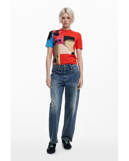 Desigual Red T-Shirt Designed By Mr. Christian Lacroix