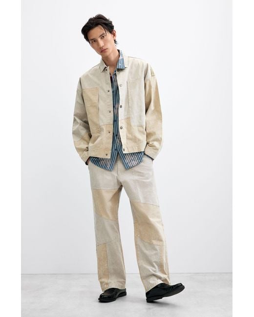 Desigual Natural Gradient Patchwork Jacket, Cotton for men