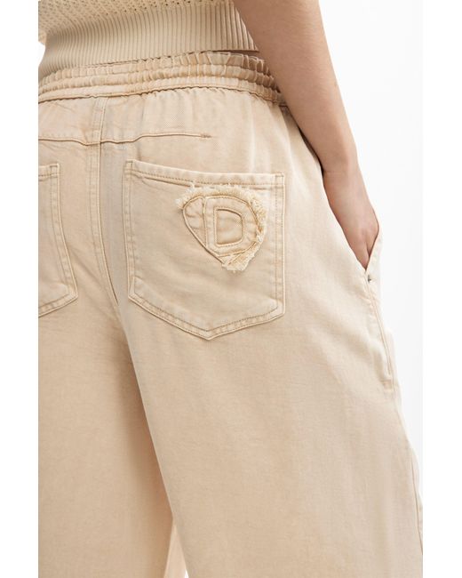 Desigual Natural Lightweight Jeans With A Worn Effect, Lyocell