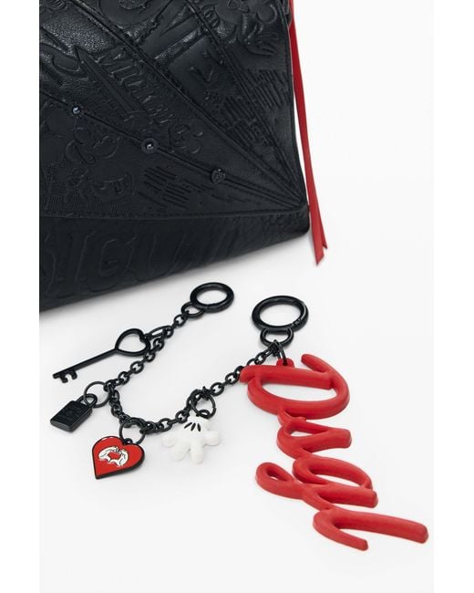 Desigual Black Medium Mickey Bag, Polyurethane