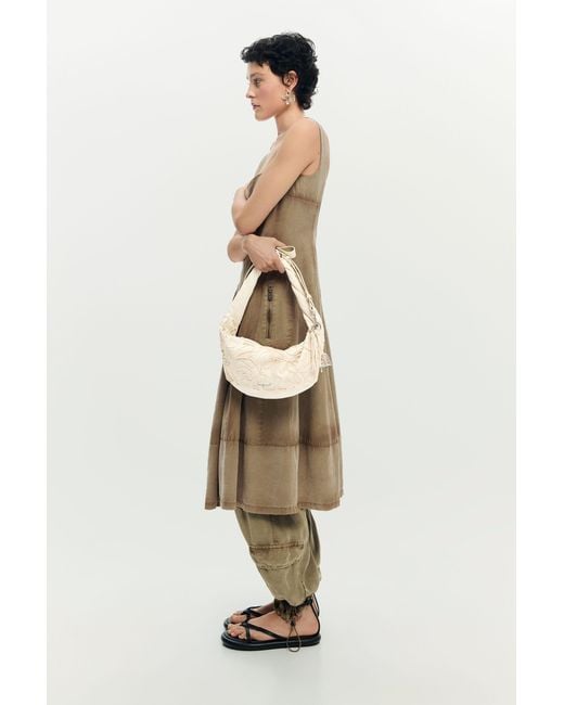 Desigual White Medium Canvas Floral Bag
