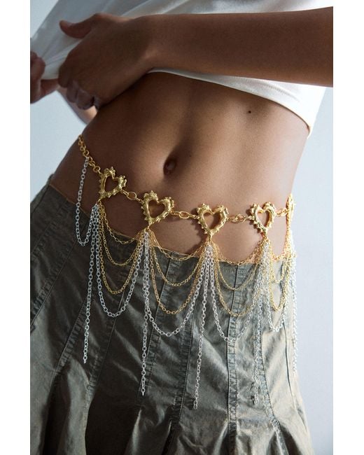 Desigual White Golden Chain Belt