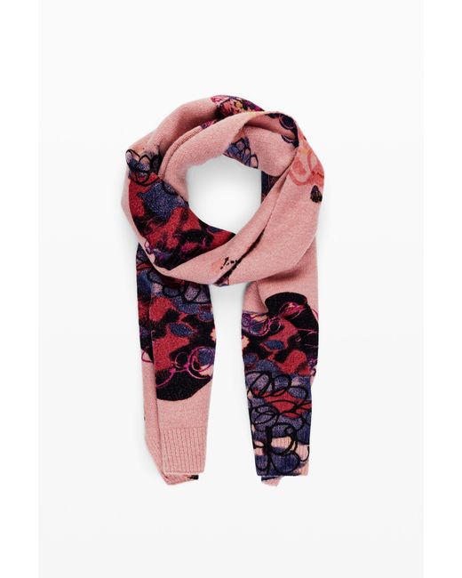 Desigual Red Long Scarf M. Christian Lacroix