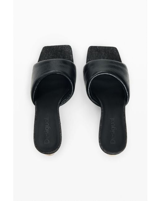 Desigual Black Faux Leather High Heel Shoes, Polyurethane