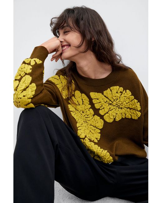 Desigual Green Jacquard Sweater M. C. Lacroix