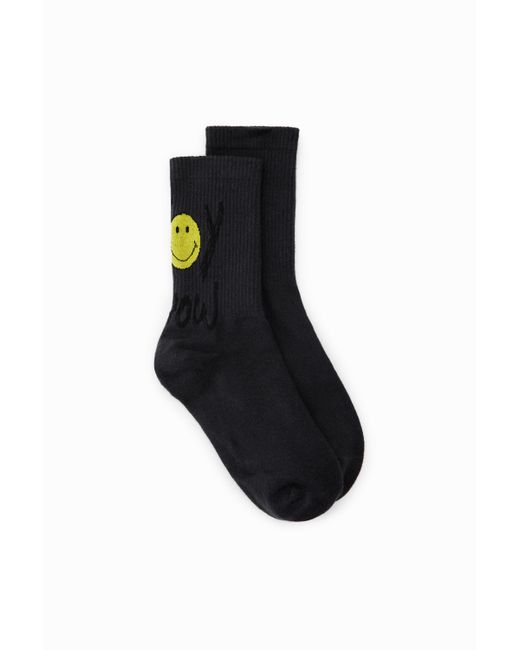 Desigual Black Painted Socks