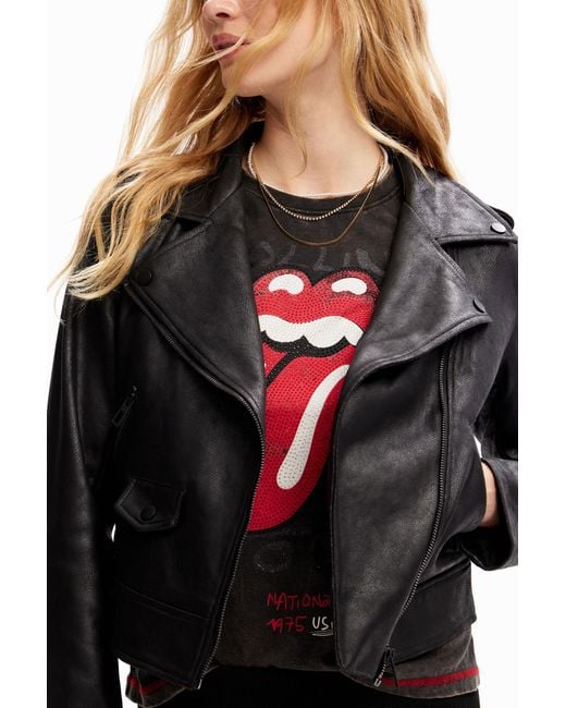 Desigual Black Slim Biker Jacket