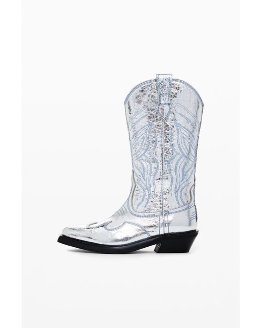 Desigual Blue Metallic Cowboy Boot