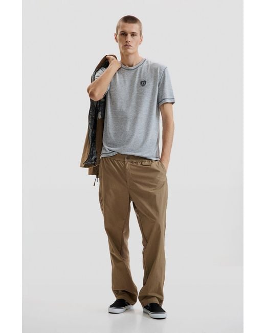 Desigual Green Long Mixed-Fabric Trousers for men