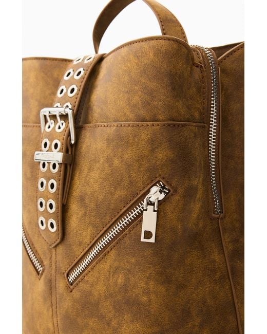 Desigual Natural Mini Small Backpack, Polyurethane