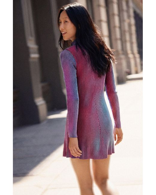 Desigual Purple Iridescent Knit Dress