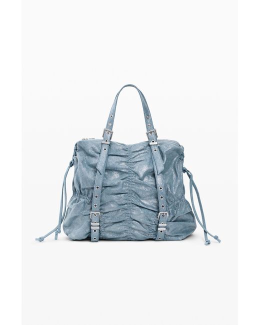 Desigual Blue Medium Ruched Denim Backpack
