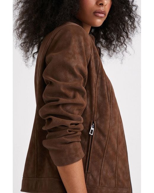 Desigual Brown Slim Biker Jacket