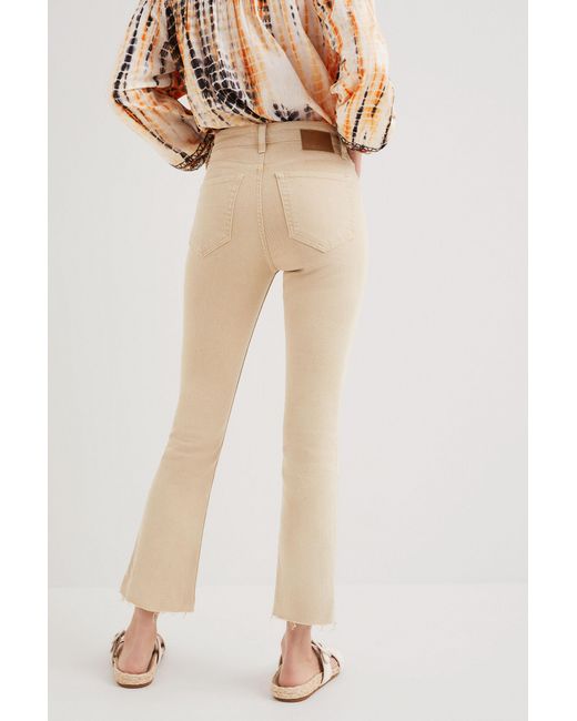 Desigual Natural Flared Cropped Jeans, Cotton