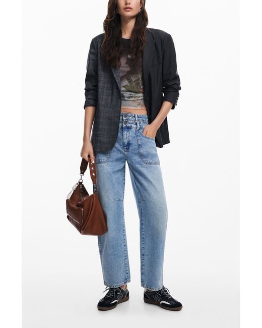 Desigual Blue Asymmetric Blazer