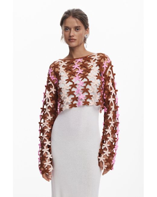 Desigual White 2-In-1 Crochet Dress