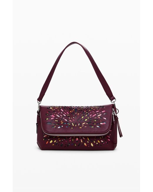 Desigual Purple Stained Glass Cut-Out Bag, Polyurethane