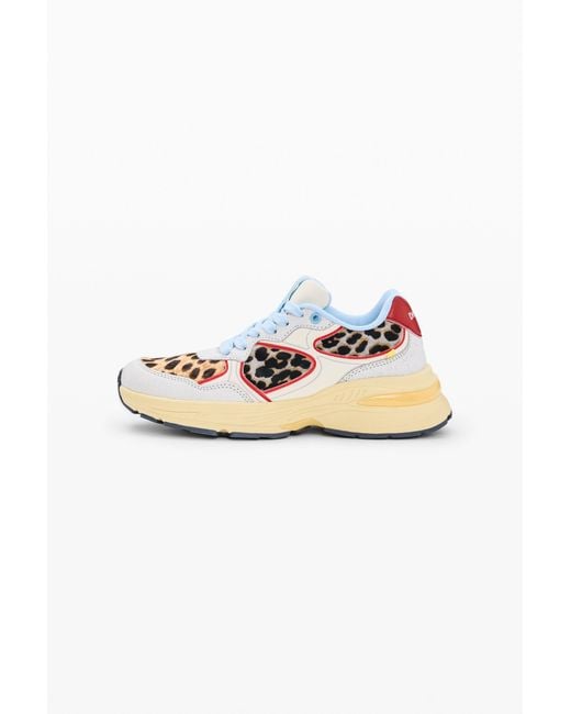 Desigual Multicolor Leather Runner Sneakers