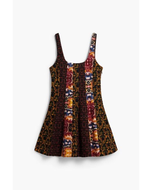 Desigual Green Strappy Dress Designed By Mr. Christian Lacroix, Cotton