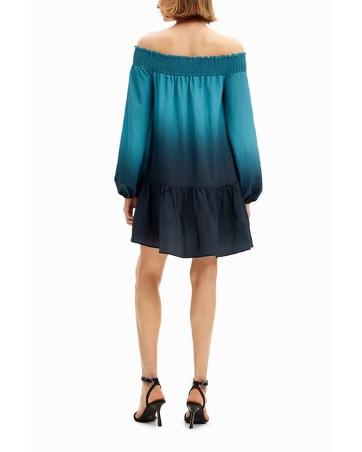 Desigual Blue Short Bandeau Dress