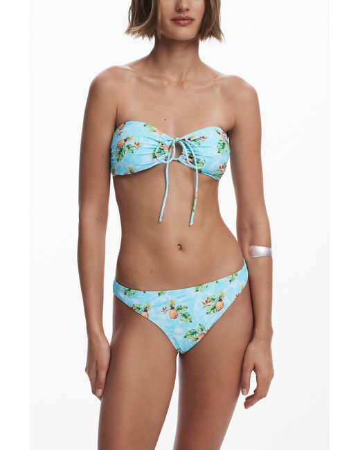 Desigual Red Pineapple Bikini Top