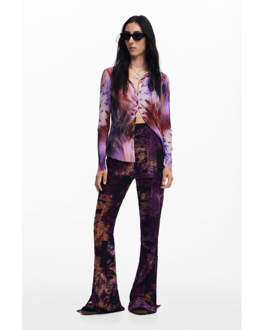 Pantalon Évasé Dévoré Desigual en coloris Red