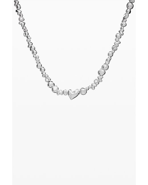 Desigual White Zalio Heart Pendant