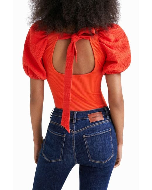 Desigual Red Balloon-Sleeve Body