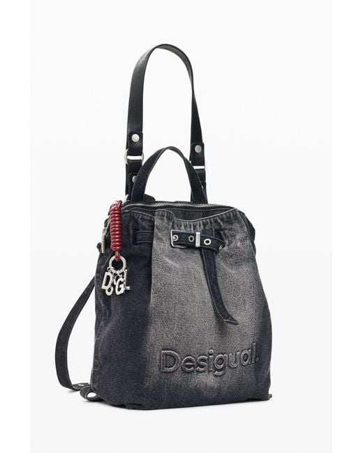Desigual Black Medium Denim Backpack