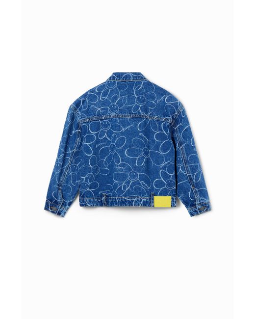 Desigual Blue Smiley Originals Denim Trucker Jacket