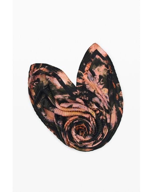 Desigual Black Printed Flower Scarf, Polyester