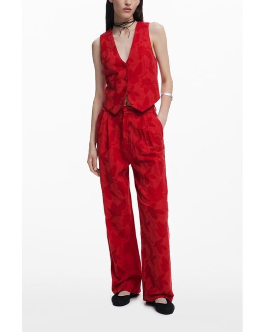 Desigual Red Contrast Vest