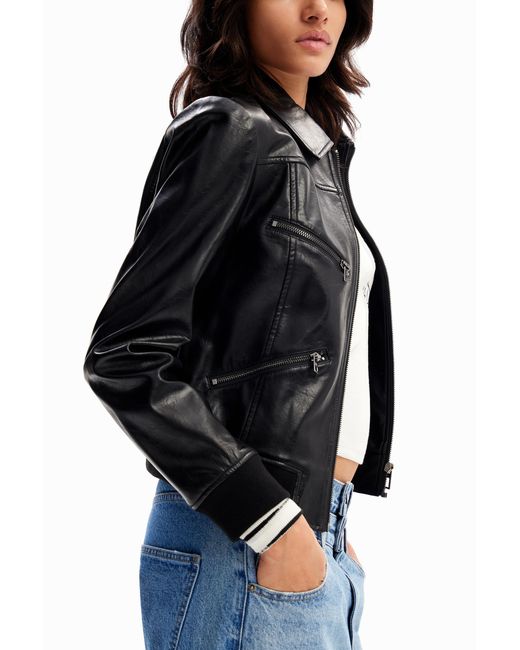Desigual Black Retro Biker Jacket