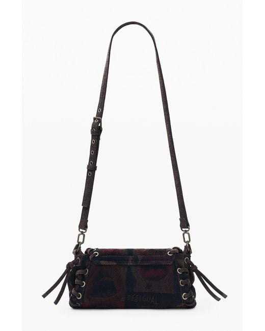 Desigual White Medium Graffiti Lips Bag