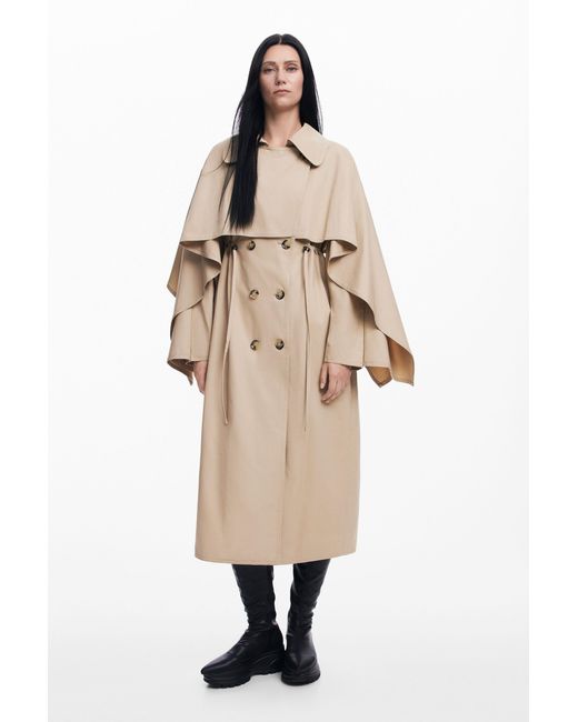 Desigual Natural Metrepierre Trench Coat, Cotton