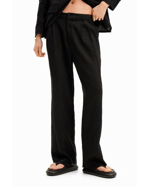 Desigual Black Rustic Tailored Trousers