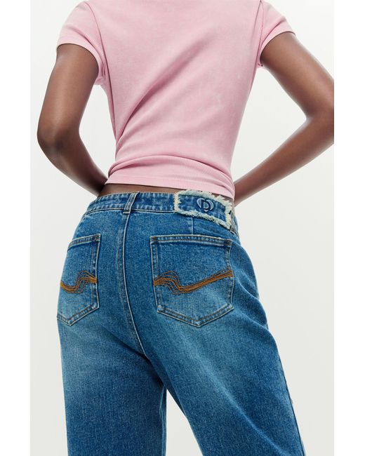 Desigual Blue Slim Jeans, Cotton