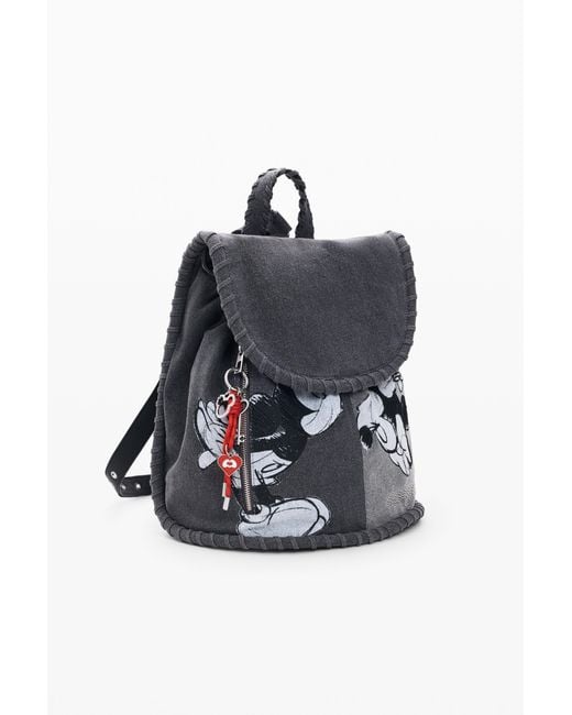 Desigual Blue Medium Denim Backpack Mickey Mouse