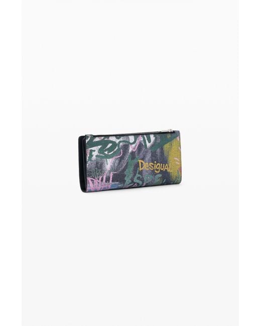 Desigual Blue Wallet Faux Leather, Polyurethane
