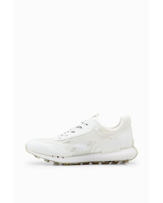 Desigual White Transparency Running Sneakers