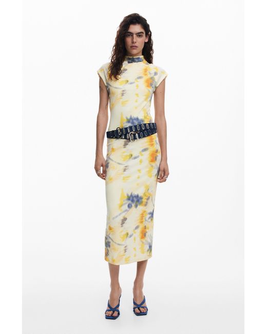 Desigual Blue Floral Tube Dress