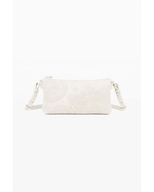 Desigual White Mittelgroße Durchbrochene Geldbörse