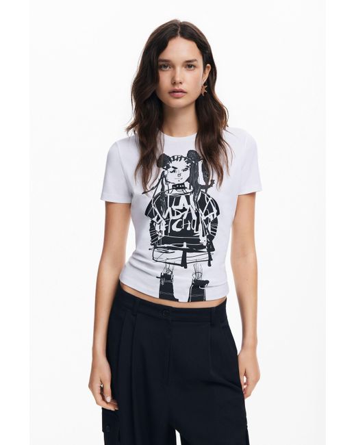 Desigual Blue M. Christian Lacroix Illustration T-Shirt