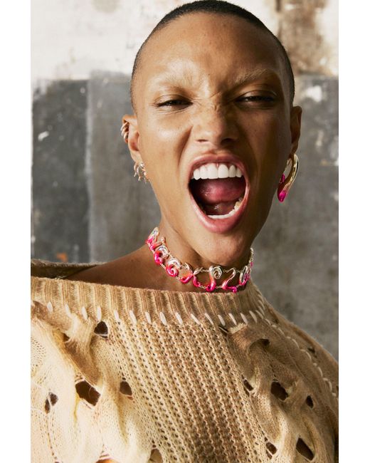 Desigual Pink Love Explosion Necklace