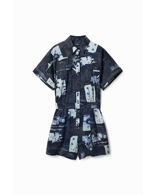 Mono Corto Mapas Desigual de color Blue