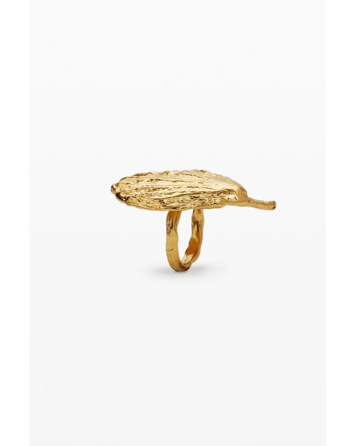 Desigual Metallic Plated Shell Ring Zalio