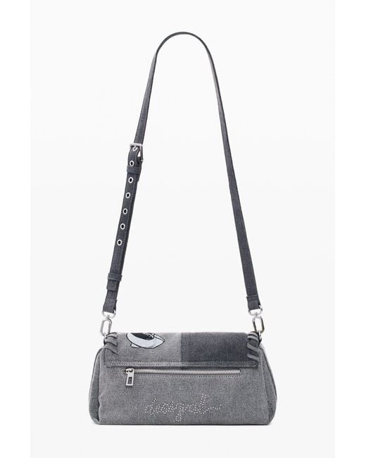 Desigual White Medium Denim Bag Mickey Mouse