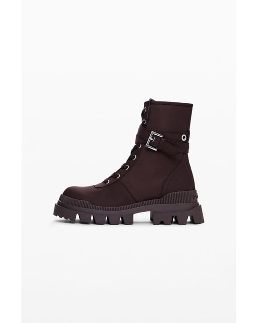 Desigual Brown Combat Boot, Polyamide
