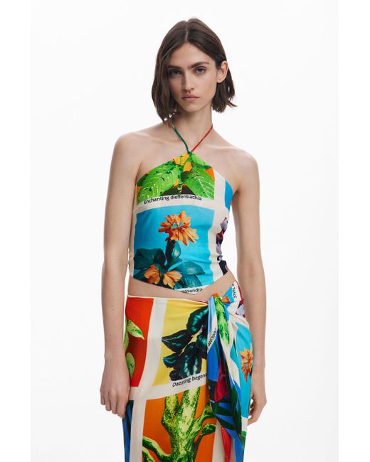Desigual White Tyler Mcgillivary Postcard Pareo