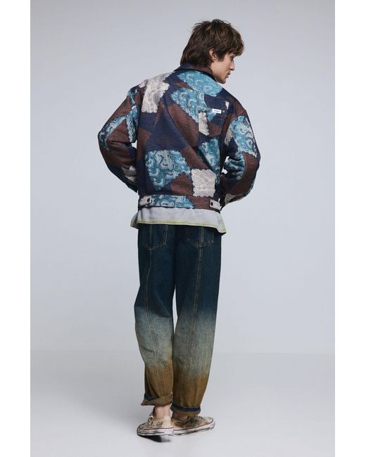 Desigual Blue Mosaic Jacket, Polyester for men